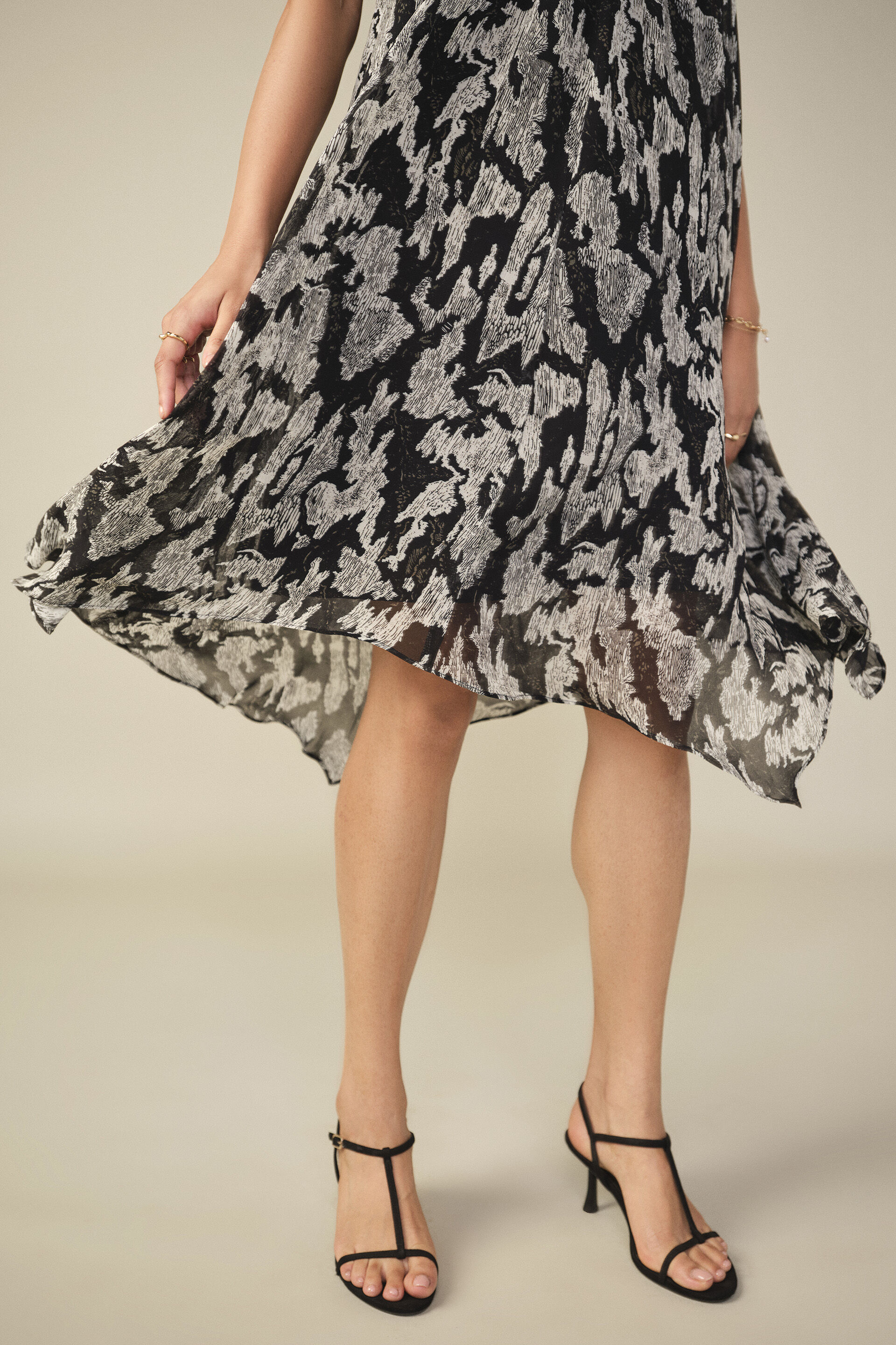 Floral Print Halter Neck Dress in Black, Black, image 5